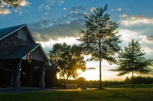 Golf club at sunset 